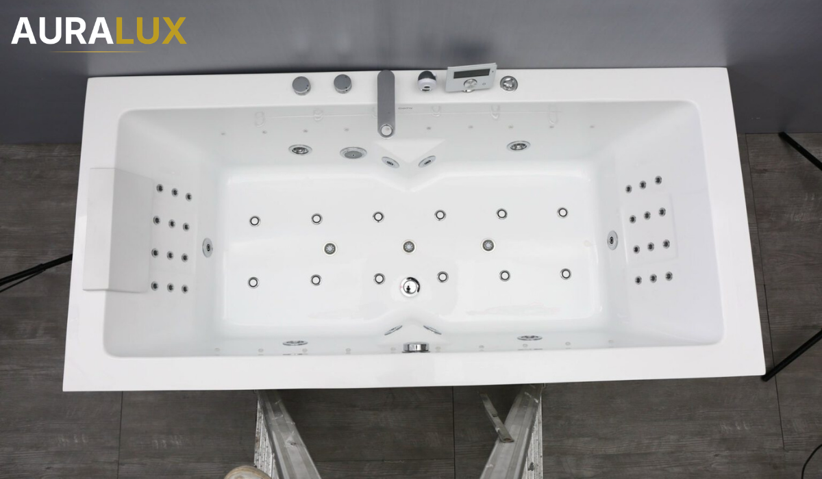 Hệ thống mắt sục massage bồn tắm GEMY G9585 — 34 jet thủy lực và 15 mắt LED