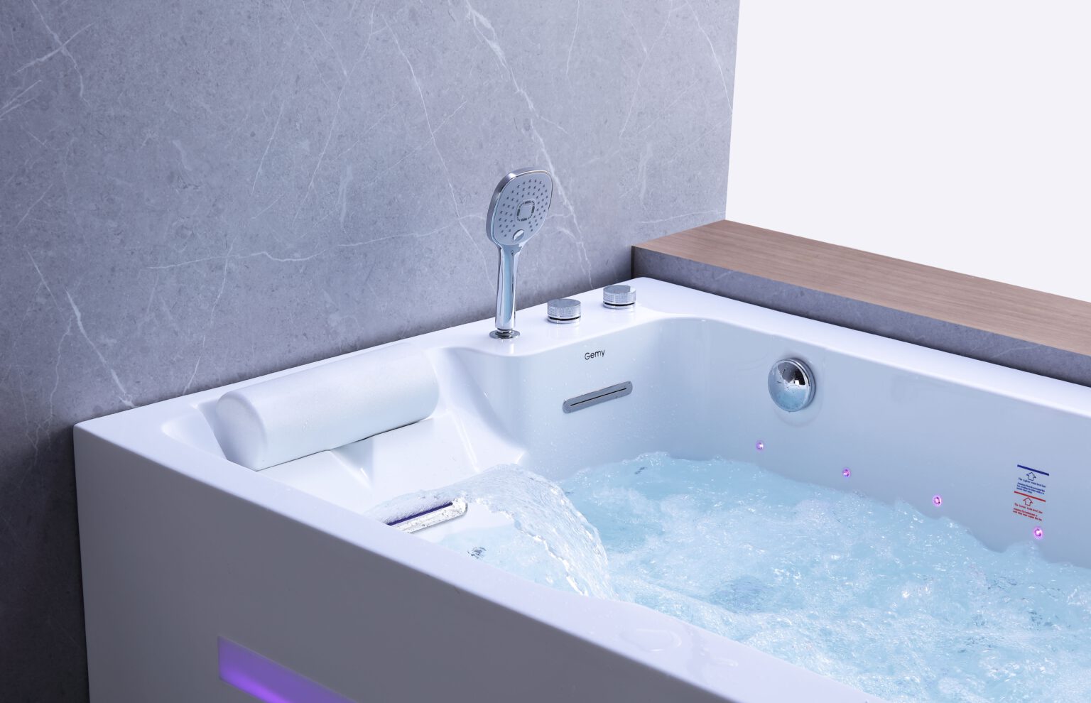 Sen tay và hệ thống an toàn bồn tắm massage đôi cao cấp GEMY G9588