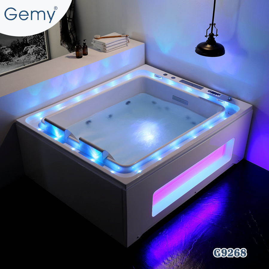 Bồn tắm massage đôi viền LED cao cấp GEMY G9268