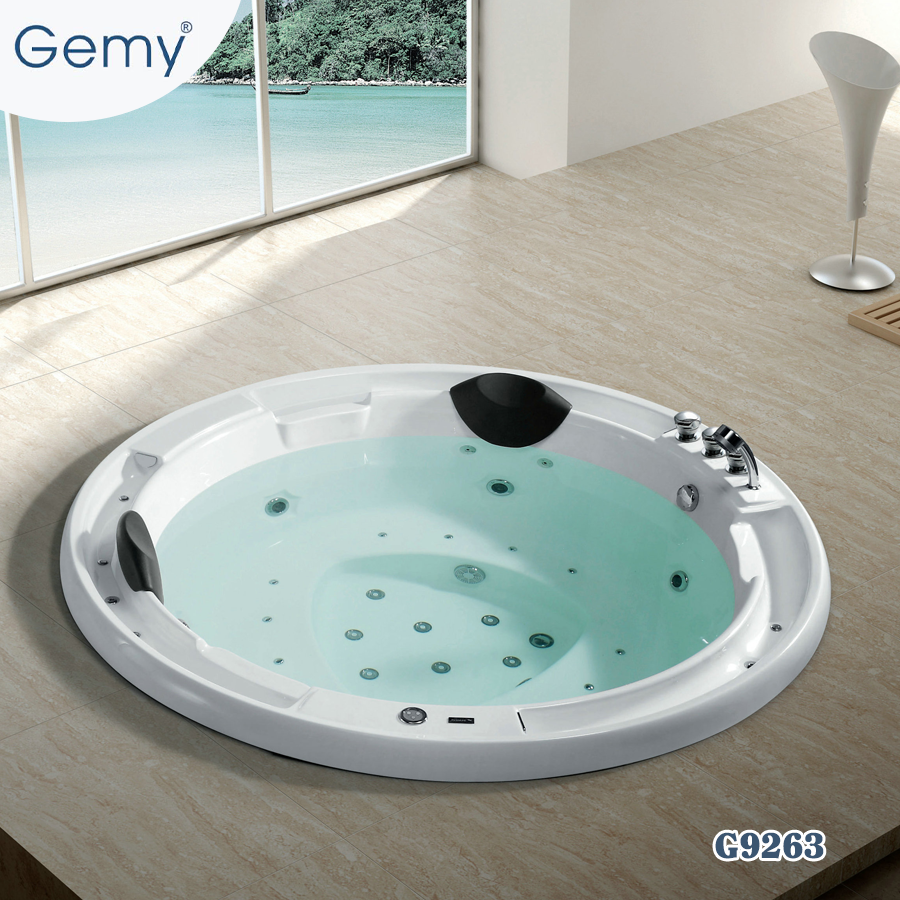 Bồn tắm massage tròn lớn âm sàn GEMY G9263