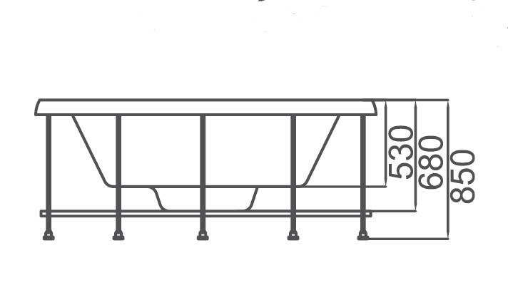 Bản vẽ kỹ thuật chi tiết mặt cắt bồn tắm GEMY G9263