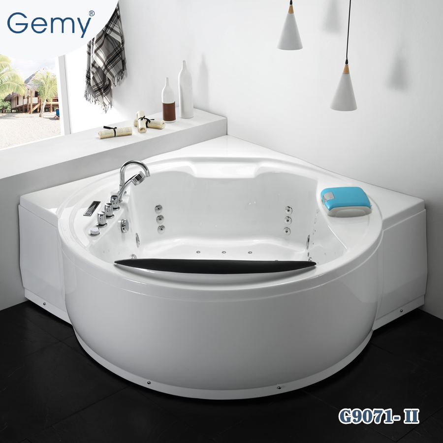 Bồn tắm massage góc vuông lòng tròn cao cấp GEMY G9071-II