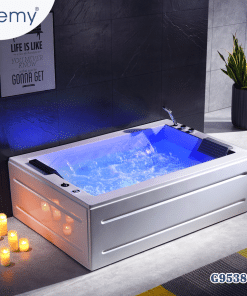 Bồn Tắm Massage Đôi Thác Nước Logo LED GEMY G9538 | AuraLux