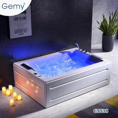 Bồn Tắm Massage Đôi Thác Nước Logo LED GEMY G9538 | AuraLux