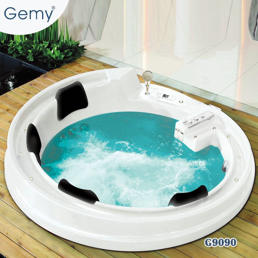 Bồn tắm massage âm sàn vuông lớn GEMY G9090