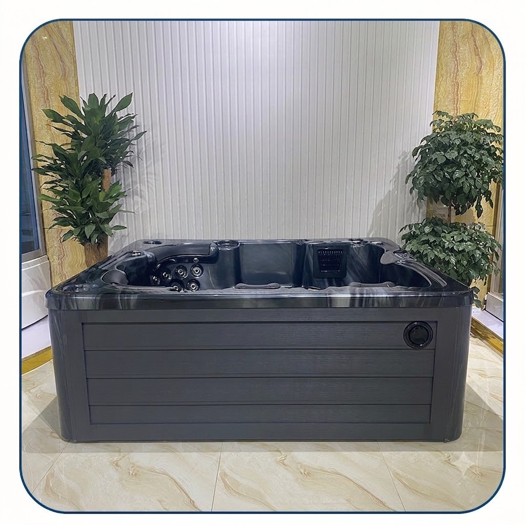 Bồn spa GEMY G9118 xanh ngọc vân đá cỡ lớn sục thủy lực khí ngoài trời