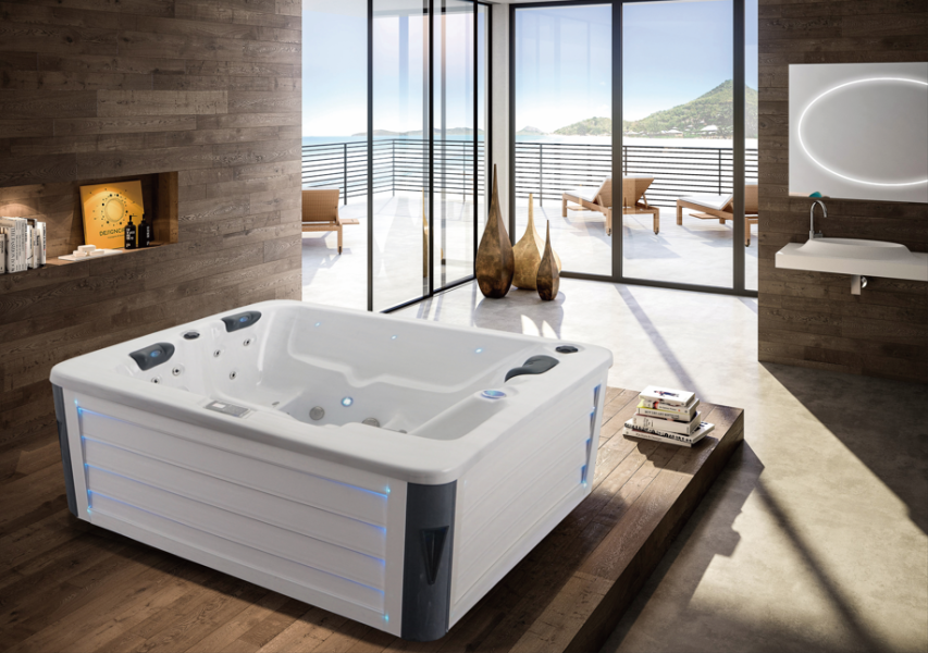 Bồn spa GEMY G9116 cỡ vừa sục thủy lực khí ngoài trời sân vườn