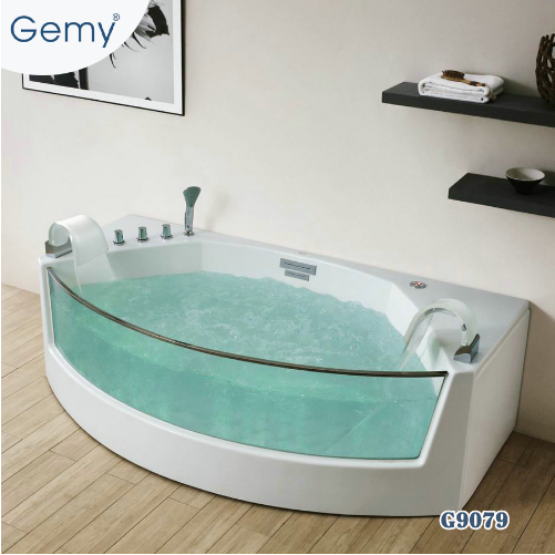 Bồn tắm massage Gemy G9079 chữ nhật yếm kính cường lực