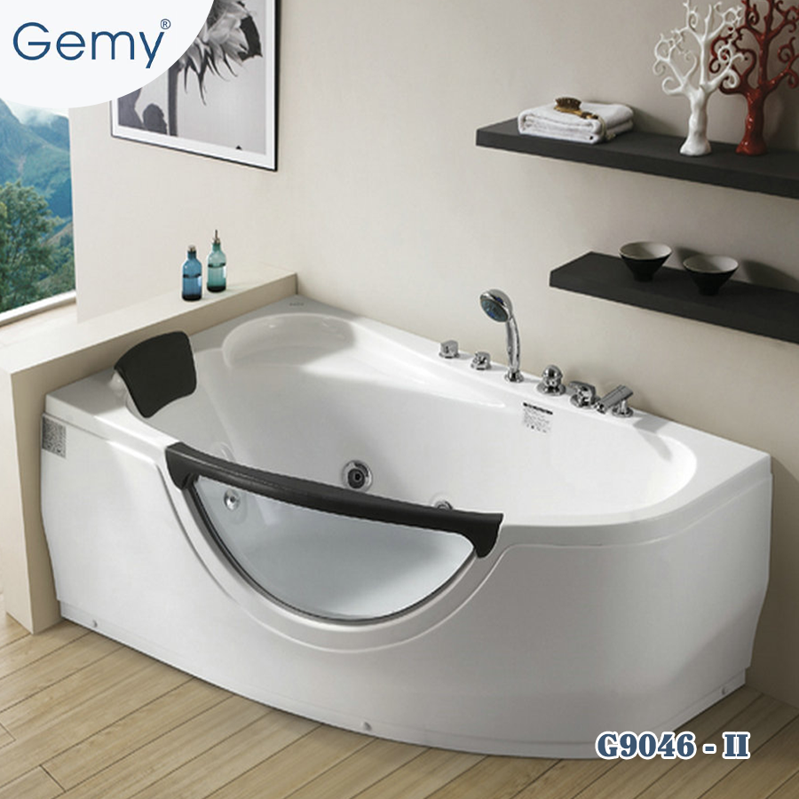 Bồn tắm massage vách kính bán nguyệt GEMY G9046-II
