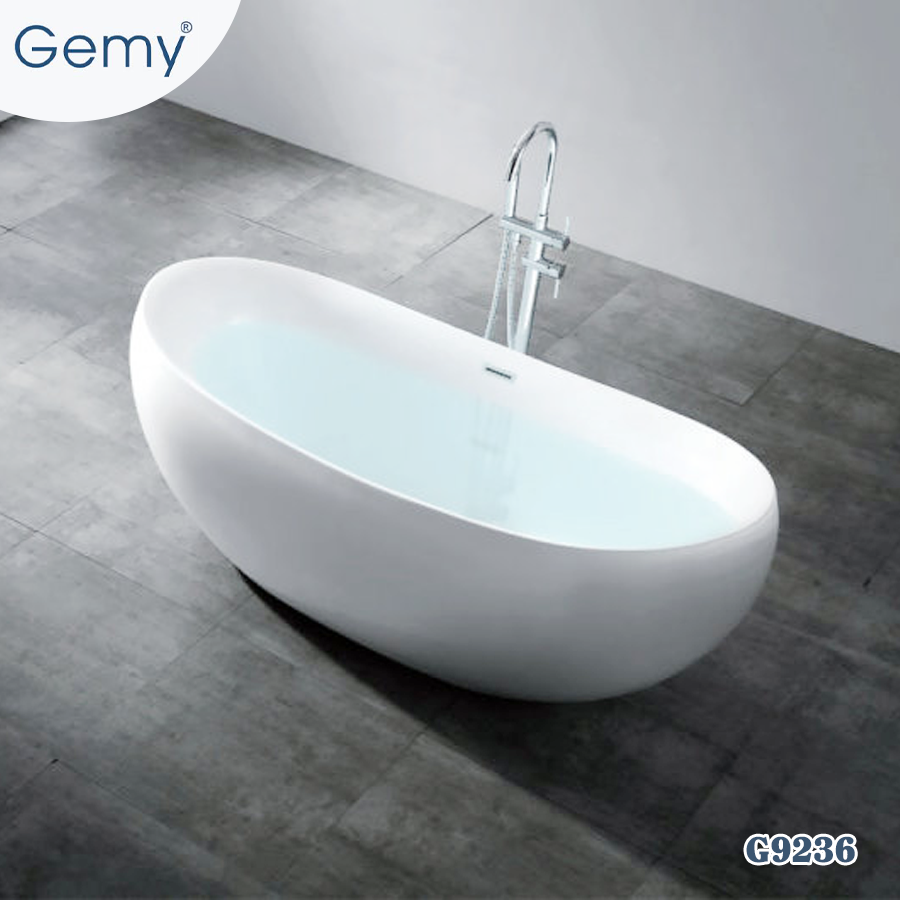 Bồn tắm oval dày dặn cân xứng GEMY G9236 acrylic chịu nhiệt 1700mm