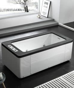 Bồn Tắm Massage Viền Gỗ Rãnh Thác Đôi GEMY G9253 | AuraLux