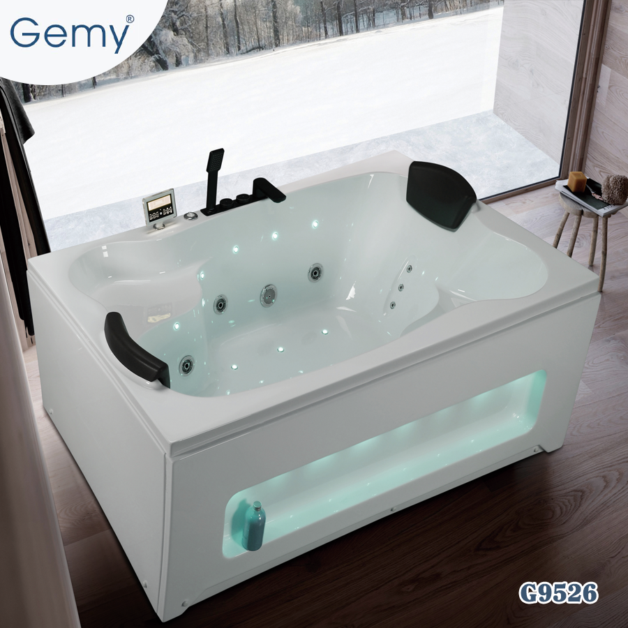 Bồn tắm massage đôi bệ ngồi khung kệ GEMY G9526