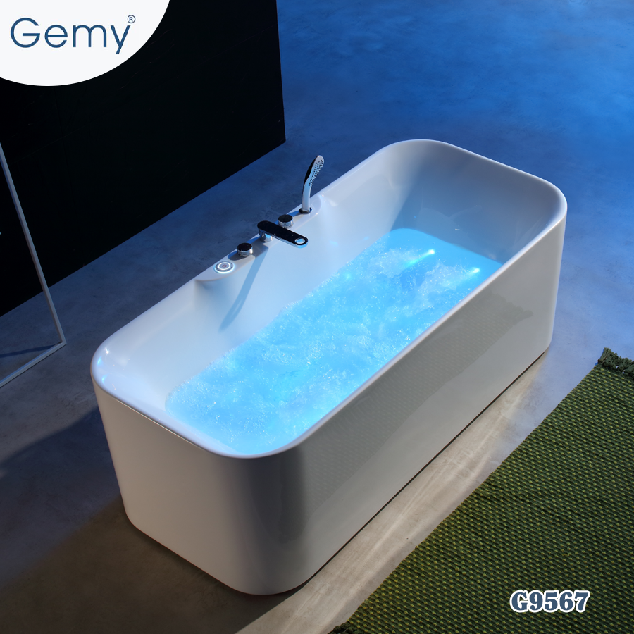 Bản vẽ kỹ thuật chi tiết kích thước lắp đặt bồn tắm Gemy G9567