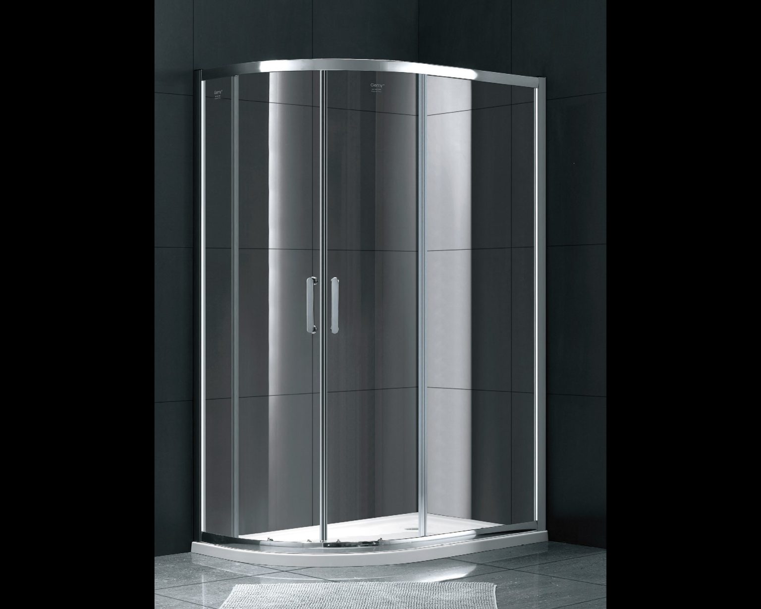 Cabin vách kính góc vòng cung GEMY S30182A Right tổng thể