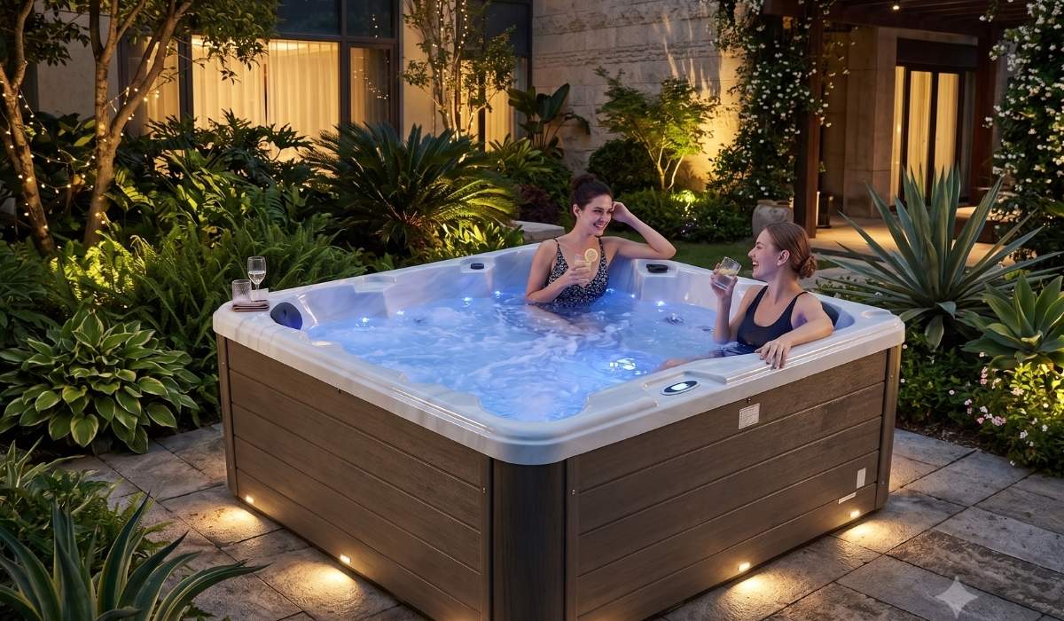 Hạ tầng kỹ thuật nền bê tông và điện riêng cho lắp đặt bồn spa ngoài trời biệt thự