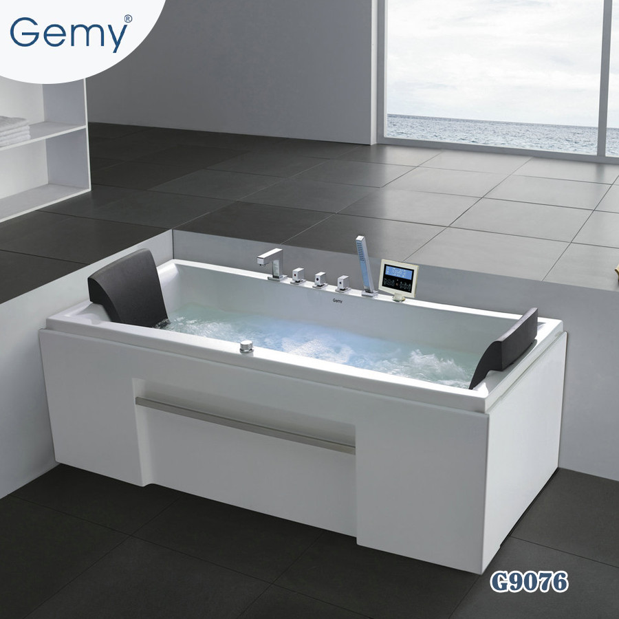 Bồn tắm massage chữ nhật 2 gối 2 đầu GEMY G9076
